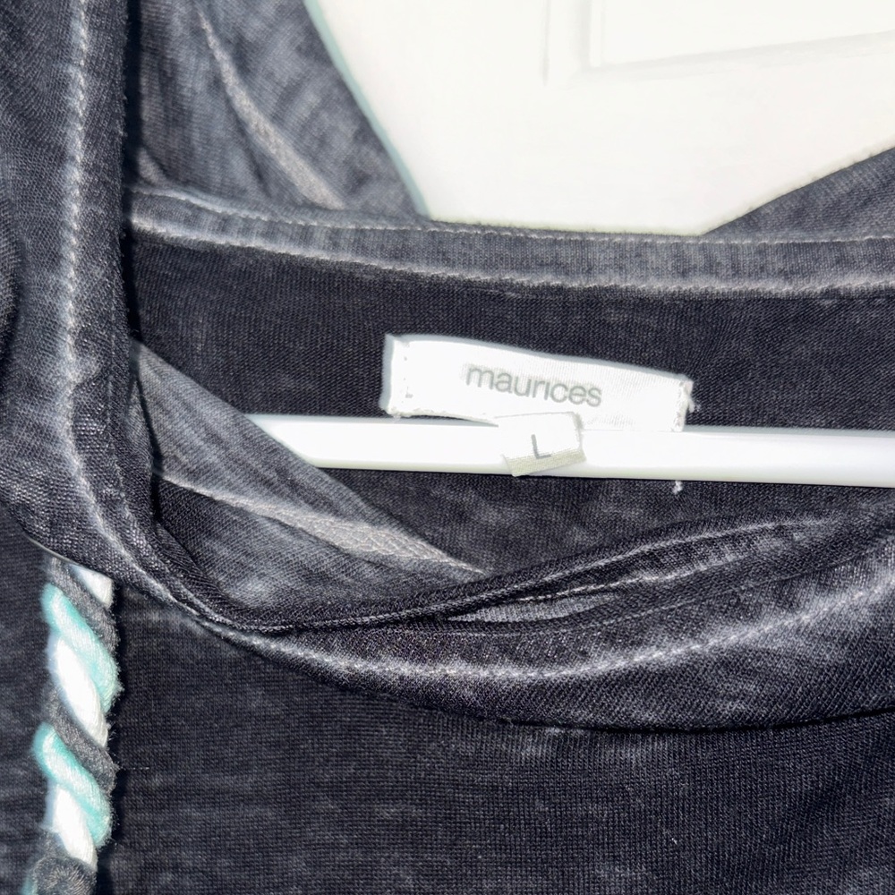 Maurices Black and Mint Lightweight Hoodie - Picture 2 of 3